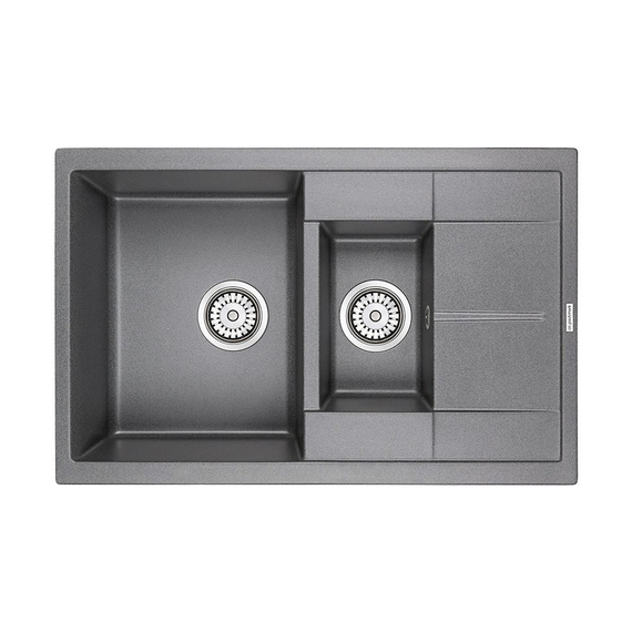 Мойка из камня Paulmark Flugen 60 PM237850-DG графит кварц 77.5 х 49.5 см