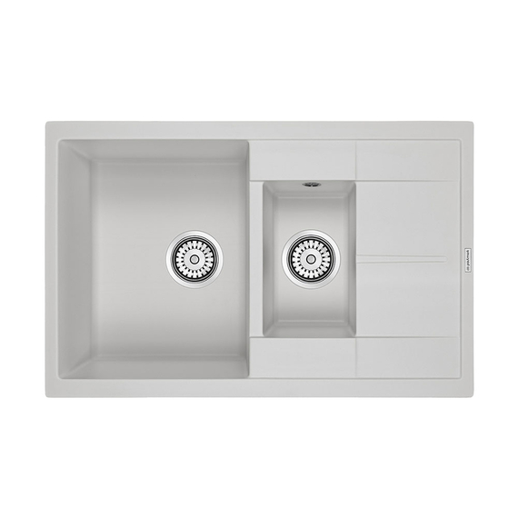 Мойка из камня Paulmark Flugen 60 PM237850-WH белый кварц 77.5 х 49.5 см