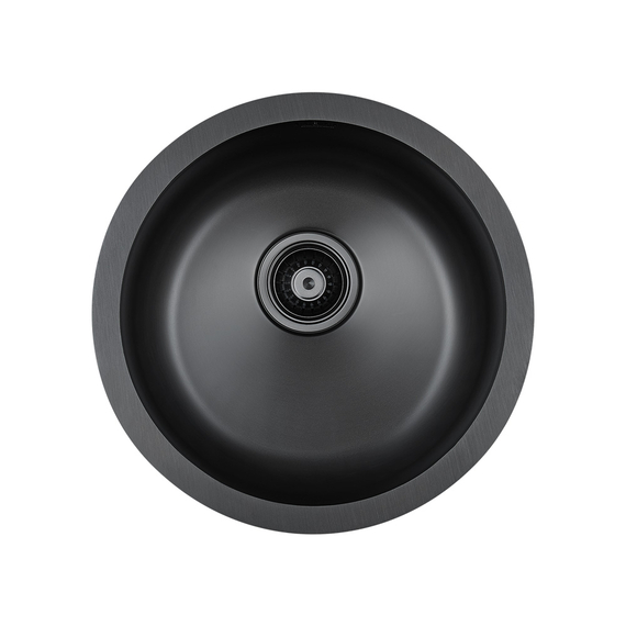 Мойка из нержавейки Paulmark Werra PM404646-GM вороненая сталь 46 см круглая