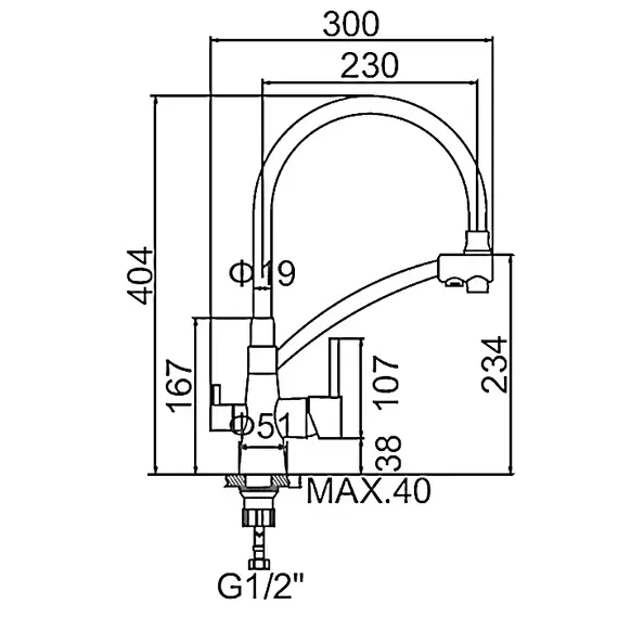 Смеситель для кухни с гибким изливом и встроенным краном под фильтр питьевой воды Ledeme R L4855-2 хром, изображение 11