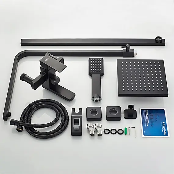 Душевой комплект Ledeme R L72433B матовый черный, изображение 12