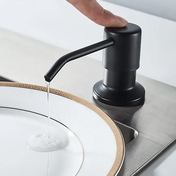 Дозатор для жидкого мыла Ledeme R L405F 400 мл встраиваемый черный, изображение 2