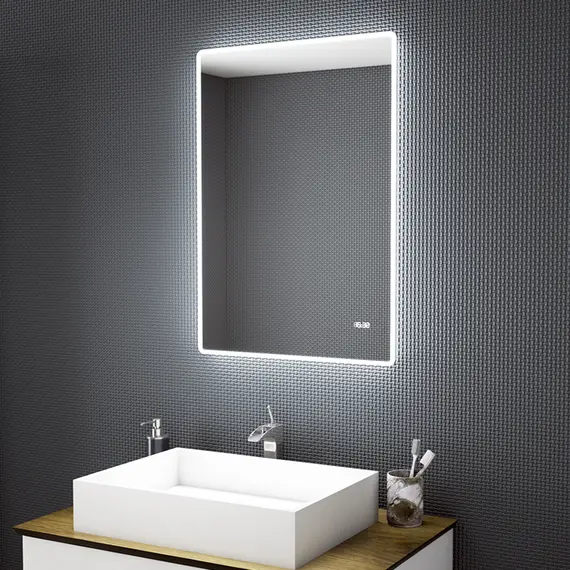 Зеркало для ванной Teymi Tiko Aina 60 х 80 см с LED подсветкой и часами, изображение 7