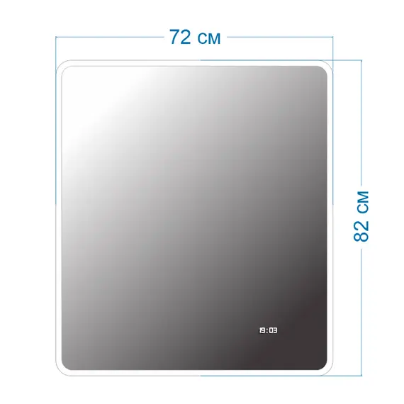 Зеркало для ванной Teymi Tiko Aina 70 х 80 см с LED подсветкой и часами, изображение 8