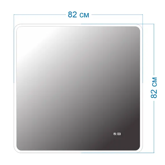 Зеркало для ванной Teymi Tiko Aina 80 х 80 см с LED подсветкой и часами, изображение 8