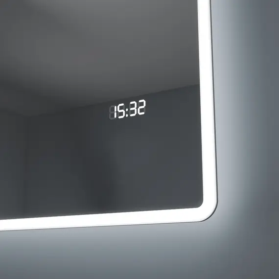 Зеркало для ванной Teymi Tiko Aina 50 х 80 см с LED подсветкой и часами, изображение 4