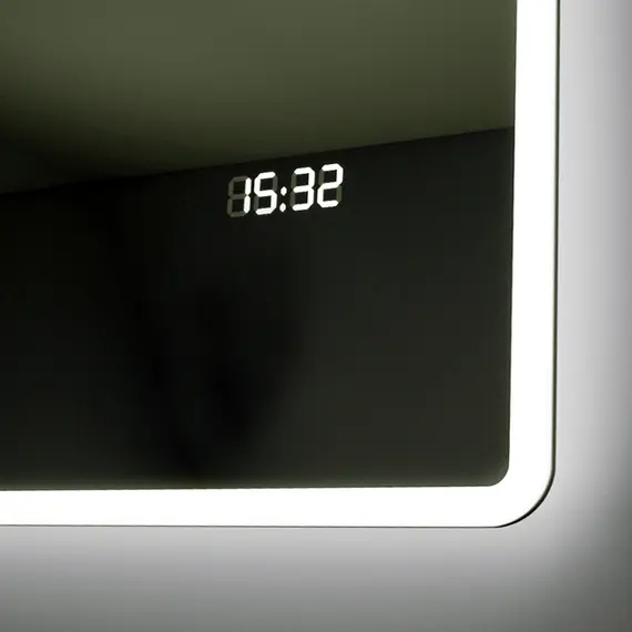 Зеркало для ванной Teymi Tiko Aina 80 х 80 см с LED подсветкой и часами, изображение 4