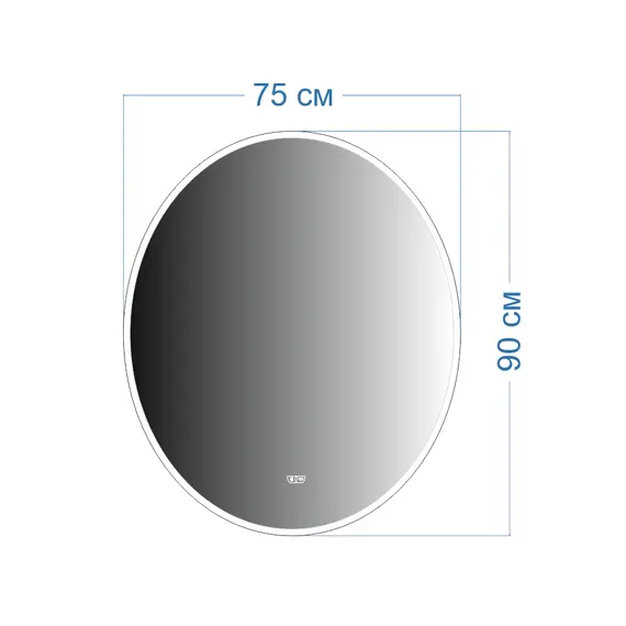Зеркало для ванной Teymi Tiko Lori 75 х 90 см с LED подсветкой, подогревом и часами, изображение 7