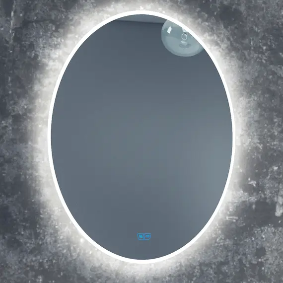 Зеркало для ванной Teymi Tiko Lori 75 х 90 см с LED подсветкой, подогревом и часами, изображение 3