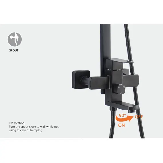 Душевой комплект Ledeme R L72433B матовый черный, изображение 8