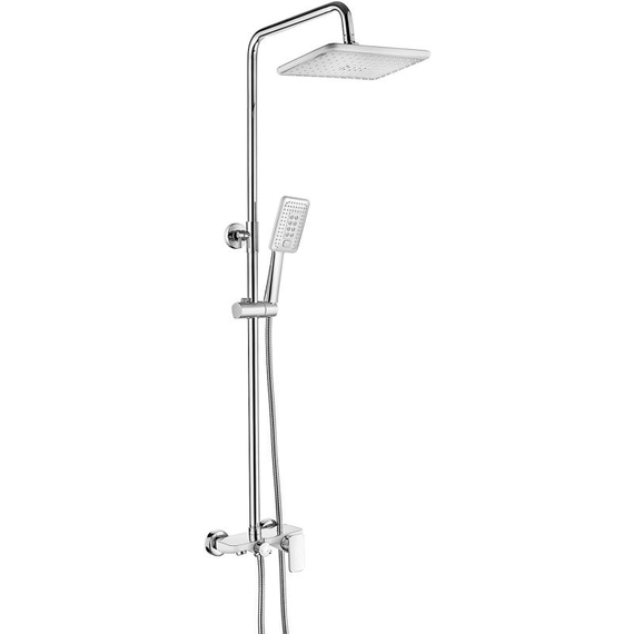 Душевая стойка со смесителем Ledeme L2421W белый/хром