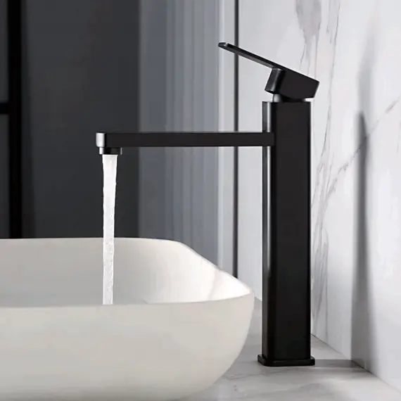 Смеситель для раковины высокий Ledeme R L1133B черный матовый, изображение 2