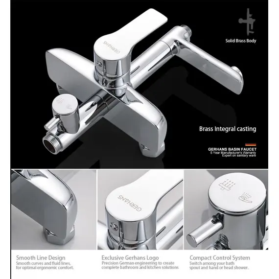 Душевая стойка Gerhans K15 K19015 хром, изображение 12