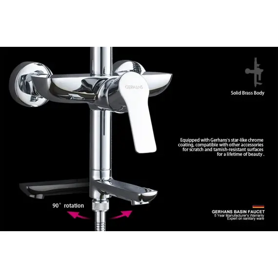 Душевая стойка Gerhans K15 K19015 хром, изображение 13