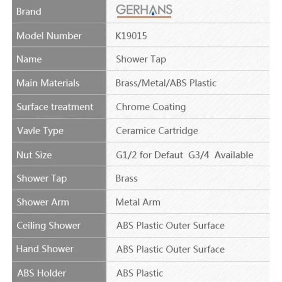 Душевая стойка Gerhans K15 K19015 хром, изображение 4