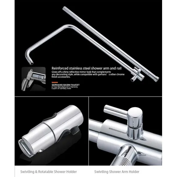 Душевая стойка Gerhans K15W K19015W хром/белый, изображение 15