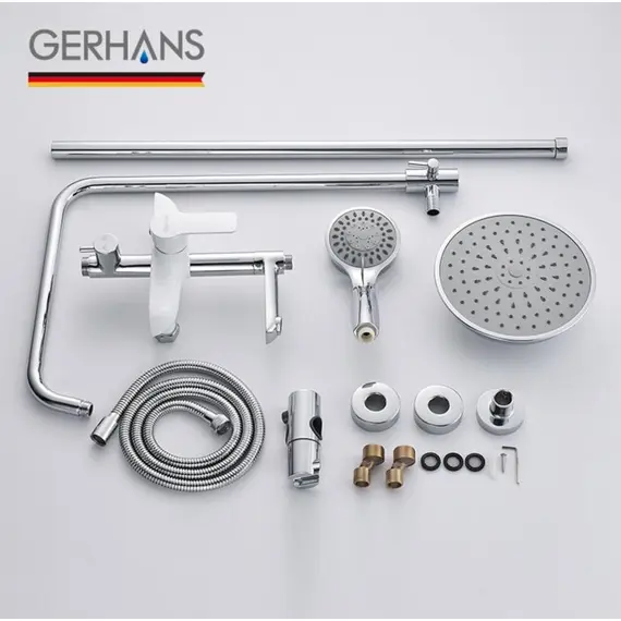 Душевая стойка Gerhans K15W K19015W хром/белый, изображение 18