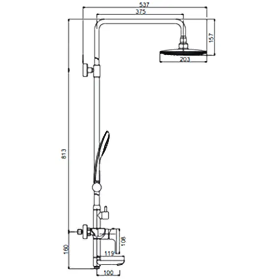 Душевая стойка Gerhans K15W K19015W хром/белый, изображение 2