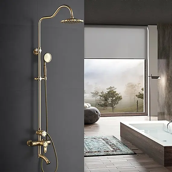 Душевая стойка со смесителем Gerhans K19 K19018 бронза, изображение 14