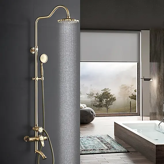 Душевая стойка со смесителем Gerhans K19 K19018 бронза, изображение 15