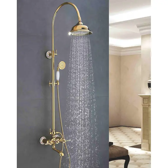 Душевая стойка со смесителем Gerhans K20G K19020G золото, изображение 3