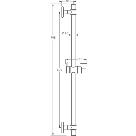 Штанга для душа Gerhans K23017 хром, изображение 2