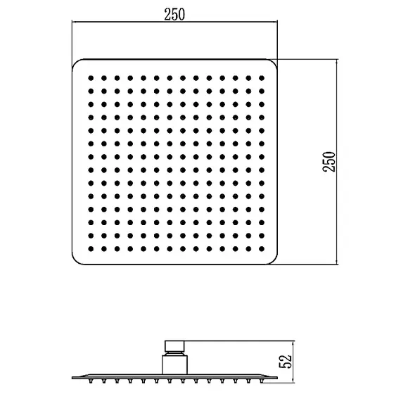 Верхний душ Ledeme L014-25 25x25x5.2 см сатин, изображение 2