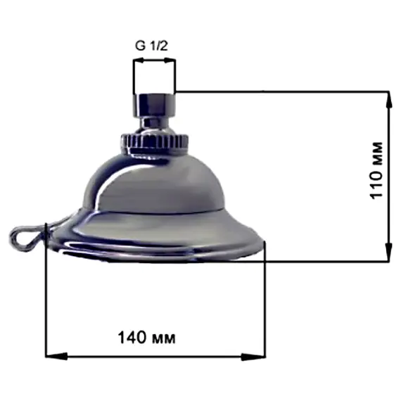 Верхний душ Ledeme L19-1 14 см хром, изображение 2