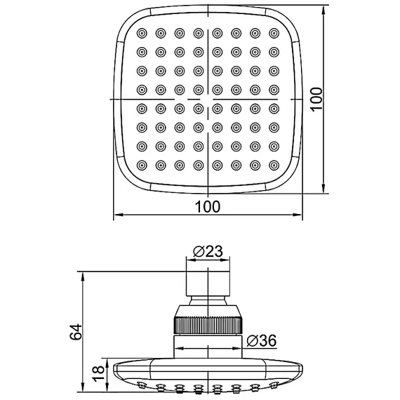 Верхний душ Ledeme L19 10 х 10 см хром, изображение 2