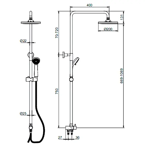 Душевая стойка Ledeme L2400 хром, изображение 2