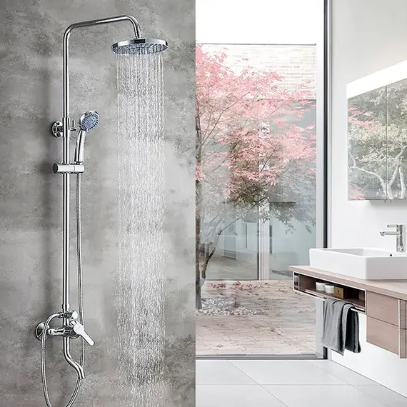 Душевая стойка со смесителем Ledeme L2403-1 хром, изображение 5