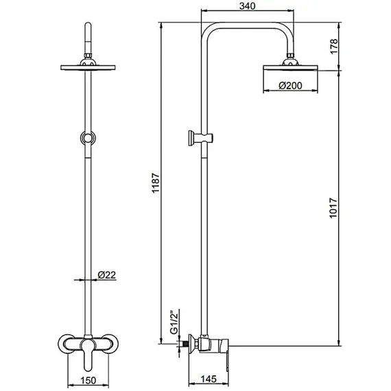 Душевая стойка Ledeme L2409-1 хром, изображение 2