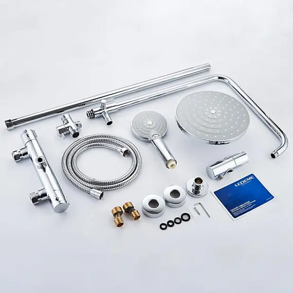 Душевая стойка с термостатом Ledeme L2410 хром, изображение 12