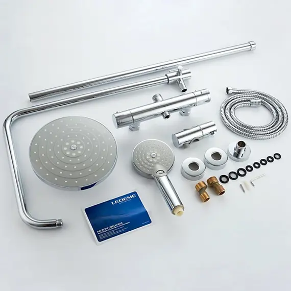 Душевая стойка с термостатом Ledeme L2411 хром, изображение 12