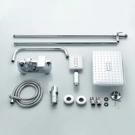 Душевая стойка со смесителем и тропическим душем Ledeme R L2421 хром, изображение 10