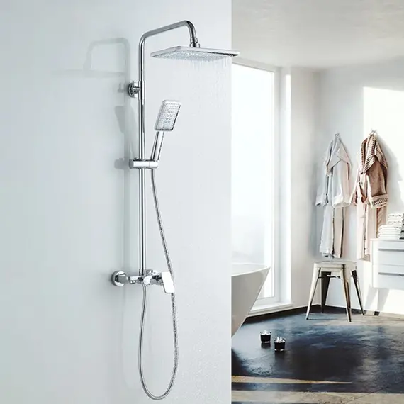 Душевая стойка со смесителем и тропическим душем Ledeme R L2421 хром, изображение 11