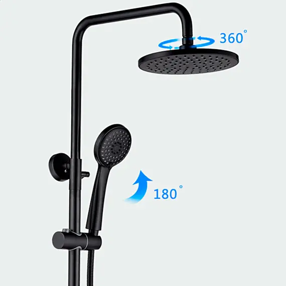 Душевая стойка с термостатом Ledeme L2422B матовый черный, изображение 10