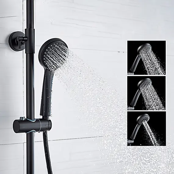 Душевая стойка с термостатом Ledeme L2422B матовый черный, изображение 12