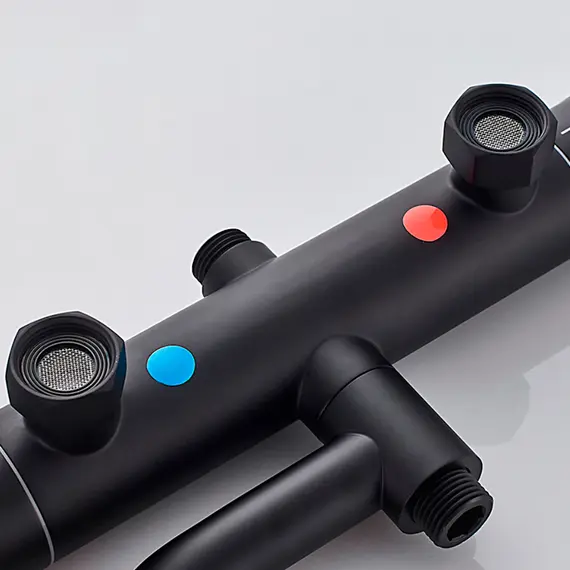 Душевая стойка с термостатом Ledeme L2422B матовый черный, изображение 5