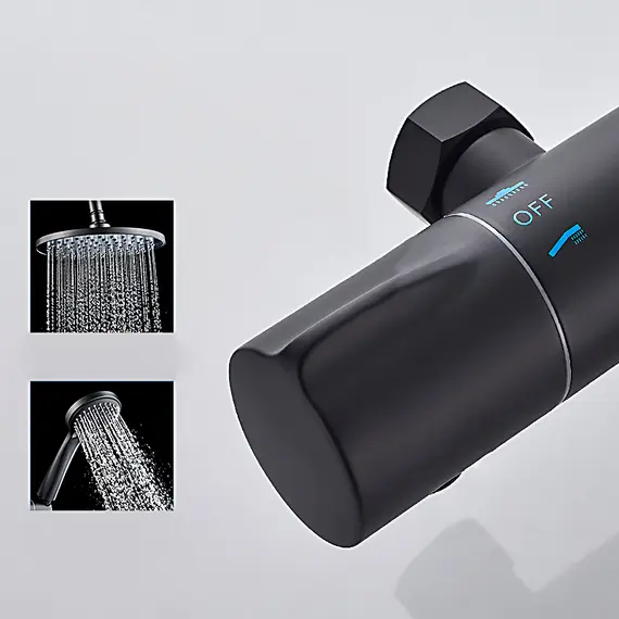 Душевая стойка с термостатом Ledeme L2422B матовый черный, изображение 6