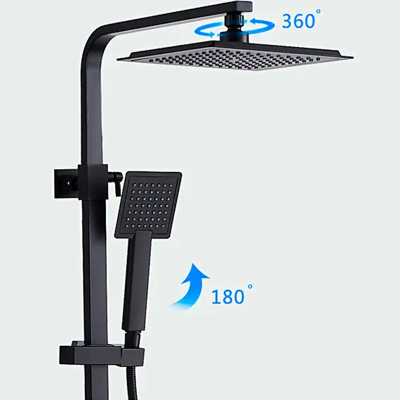 Душевая стойка с термостатом Ledeme L2424B матовый черный, изображение 10