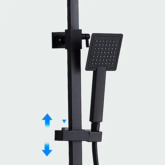 Душевая стойка с термостатом Ledeme L2424B матовый черный, изображение 11