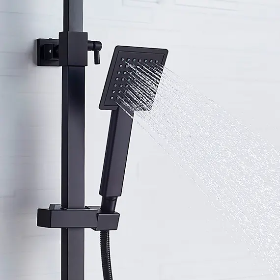 Душевая стойка с термостатом Ledeme L2424B матовый черный, изображение 12