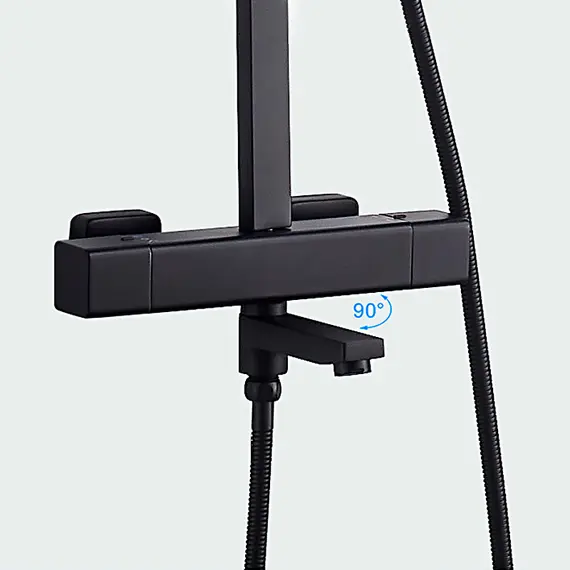 Душевая стойка с термостатом Ledeme L2424B матовый черный, изображение 13