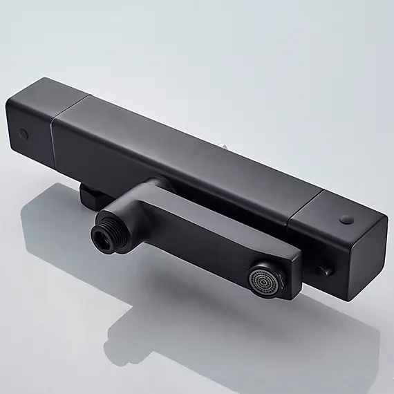 Душевая стойка с термостатом Ledeme L2424B матовый черный, изображение 4