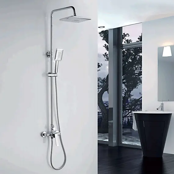 Душевая стойка со смесителем и тропическим душем Ledeme R L2474 хром, изображение 3