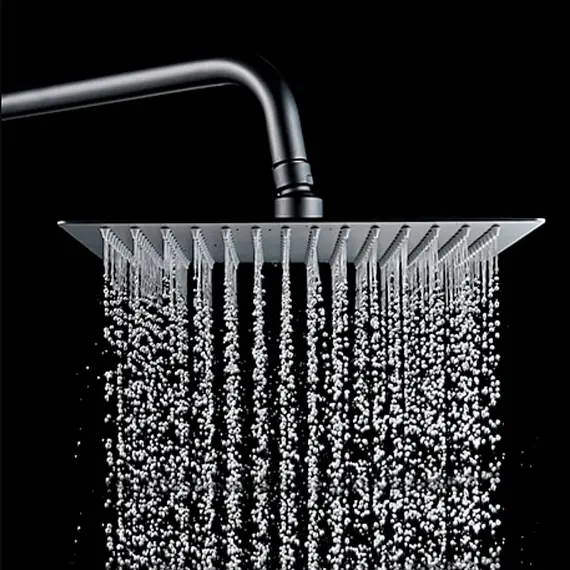 Душевая стойка со смесителем и тропическим душем Ledeme R L2478B матовый черный, изображение 14