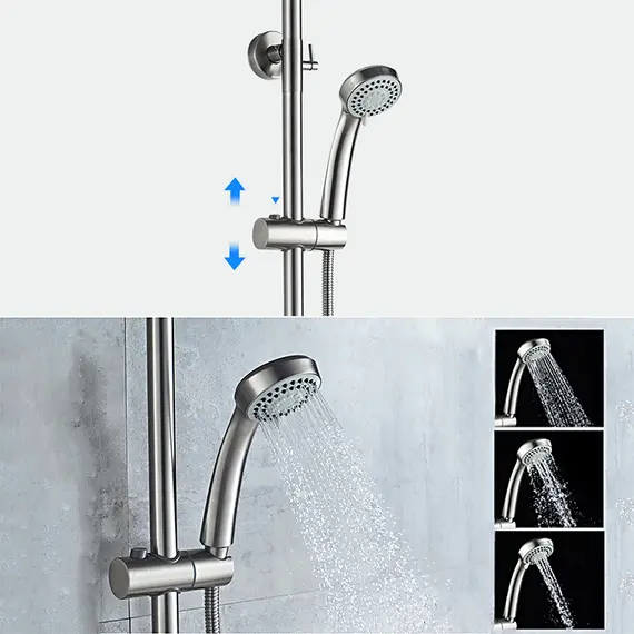 Душевая стойка со смесителем Ledeme L72405 нержавеющая сталь, изображение 10