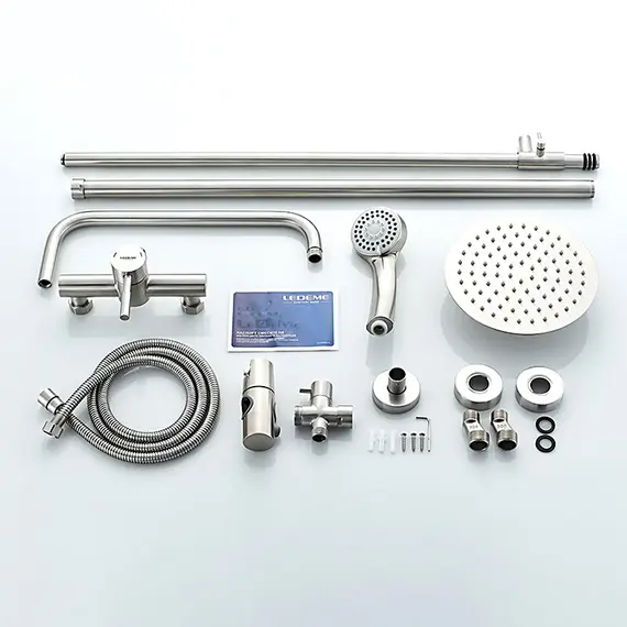 Душевая стойка со смесителем Ledeme L72405 нержавеющая сталь, изображение 12