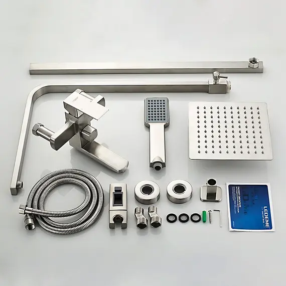 Душевая стойка со смесителем Ledeme R L72433 нержавеющая сталь, изображение 10